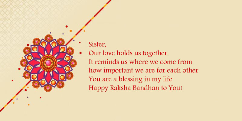 Raksha Bandhan Message for Sister